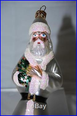 10.5 Christopher Radko Santa Claus Drop Style Orb Ornament #kb Htf