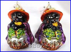 14 Christopher Radko Halloween Ornaments Witches Ghosts Pumpkins Cats