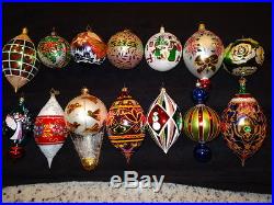 14 Christopher Radko Ornaments Balls and Drops
