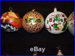 14 Christopher Radko Ornaments Balls and Drops
