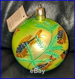 1990 Christopher Radko Blown Glass Christmas Ornament Fish Ball Hand Painted HTF