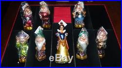 1990's Christopher Radko Christmas Ornament Set Snow White 7 Dwarfs. MINT COND