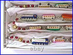 1993 Christopher Radko CHRISTMAS EXPRESS Train Glass Garland 72 Original Box