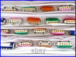 1993 Christopher Radko CHRISTMAS EXPRESS Train Glass Garland 72 Original Box
