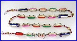 1993 Christopher Radko CHRISTMAS EXPRESS Train Glass Garland 72 Original Box