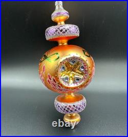 1994 Christopher Radko Razzle Dazzle ornament 94-372-0 9.5 orange signed