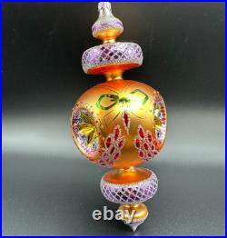 1994 Christopher Radko Razzle Dazzle ornament 94-372-0 9.5 orange signed