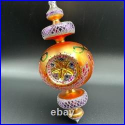 1994 Christopher Radko Razzle Dazzle ornament 94-372-0 9.5 orange signed