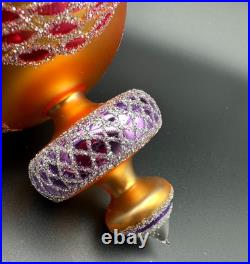 1994 Christopher Radko Razzle Dazzle ornament 94-372-0 9.5 orange signed