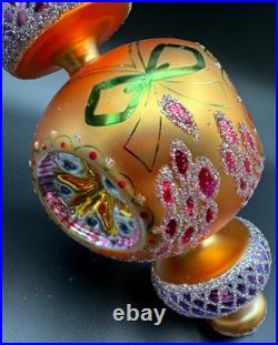 1994 Christopher Radko Razzle Dazzle ornament 94-372-0 9.5 orange signed