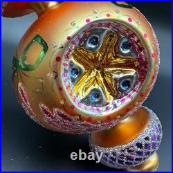 1994 Christopher Radko Razzle Dazzle ornament 94-372-0 9.5 orange signed