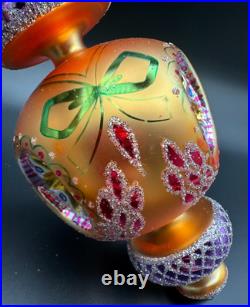 1994 Christopher Radko Razzle Dazzle ornament 94-372-0 9.5 orange signed