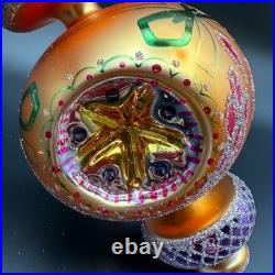 1994 Christopher Radko Razzle Dazzle ornament 94-372-0 9.5 orange signed