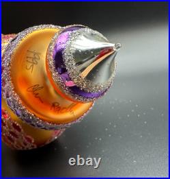 1994 Christopher Radko Razzle Dazzle ornament 94-372-0 9.5 orange signed 1994 Christopher Radko Razzle Dazzle ornament 94-372-0 9.5 orange signed