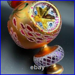 1994 Christopher Radko Razzle Dazzle ornament 94-372-0 9.5 orange signed