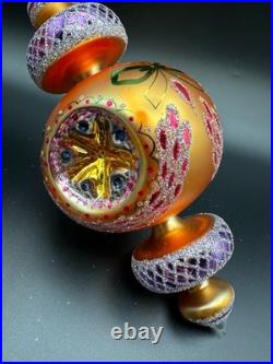 1994 Christopher Radko Razzle Dazzle ornament 94-372-0 9.5 orange signed 1994 Christopher Radko Razzle Dazzle ornament 94-372-0 9.5 orange signed