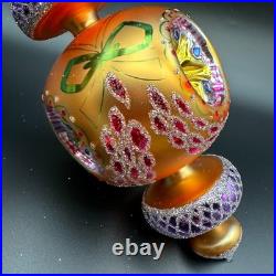 1994 Christopher Radko Razzle Dazzle ornament 94-372-0 9.5 orange signed