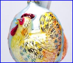 1995 CHRISTOPHER RADKO Three French Hens Glass Christmas Ornament with TAG