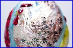 1995 CHRISTOPHER RADKO Three French Hens Glass Christmas Ornament with TAG