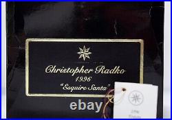 1996 CHRISTOPHER RADKO Esquire Santa Teardrop Christmas Ornament with Tag & Box