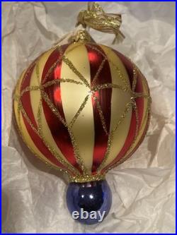 1996 Christopher Radko Crimson Stripes 96-276 0 VERY RARE! . Sh