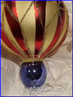 1996 Christopher Radko Crimson Stripes 96-276 0 VERY RARE! . Sh