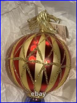 1996 Christopher Radko Crimson Stripes 96-276 0 VERY RARE! . Sh