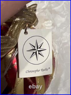 1996 Christopher Radko Crimson Stripes 96-276 0 VERY RARE! . Sh