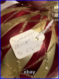 1996 Christopher Radko Crimson Stripes 96-276 0 VERY RARE! . Sh