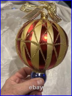 1996 Christopher Radko Crimson Stripes 96-276 0 VERY RARE! . Sh