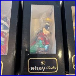 1996 Christopher Radko Disney Set Of 4 Ornament Brand New In Box