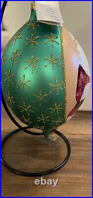 1996 Christopher Radko ESQUIRE SANTA Teardrop Ornament with box, Hangtag #642/750