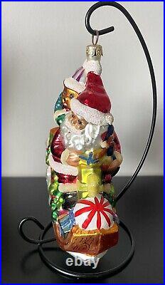 1996 Christopher Radko Playful Sleighful RARE VINTAGE Ornament withSanta & Bear