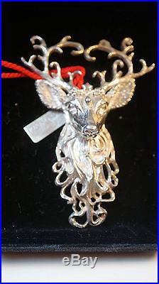 1997 Christopher Radko Regal Reindeer Sterling Silver LTD ED Ornament pendant