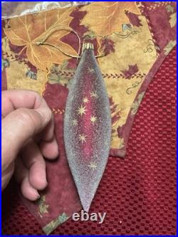 1997 Christopher Radko Star Flare Red And Gold Drop 7 Ornament Spire Ornament