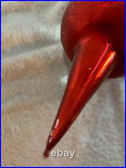 1997 Christopher Radko, Triple Ruby Star Drop 12 Ornament Red Gold 97-082-0