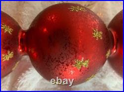 1997 Christopher Radko, Triple Ruby Star Drop 12 Ornament Red Gold 97-082-0