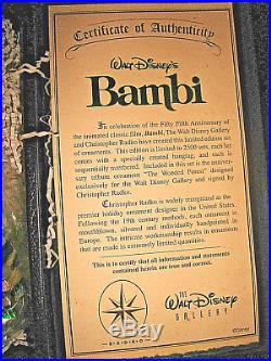 1997 NIB SIGNED CHRISTOPHER RADKO DISNEY 4 pc. BAMBI ORNAMENT SET withCOA & BOX