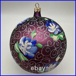 1998 Christopher Radko Blue Ophelia Ball 5.5 Ornament