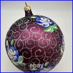 1998 Christopher Radko Blue Ophelia Ball 5.5 Ornament