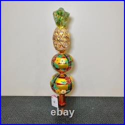 1998 Christopher Radko Pineapple Finial 14 Tree Topper 98-466-0, RARE Tropical
