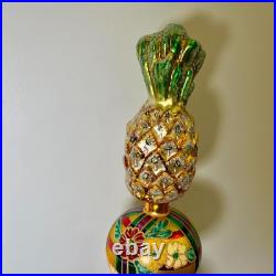 1998 Christopher Radko Pineapple Finial 14 Tree Topper 98-466-0, RARE Tropical