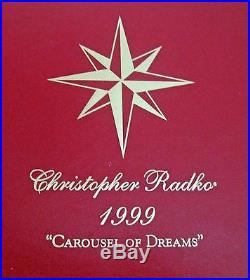 1999 Carousel of Dreams Christopher Radko Large Ornament Tag and Box Ltd. Ed