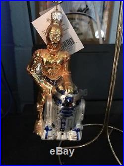 1999 Christopher Radko Star Wars C3PO & R2-D2 Glass Ornament Extremely Rare