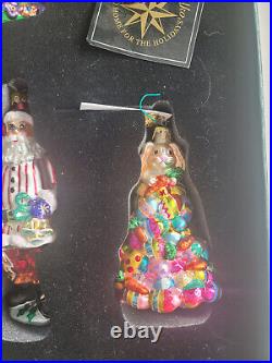 2000 CHRISTOPHER RADKO Celebrate the Seasons 6 Glass Christmas Ornaments