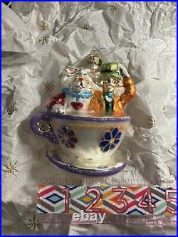 2000 Christopher Radko Disney Alice in Wonderland Teacup Ornament 00-DIS-08 New