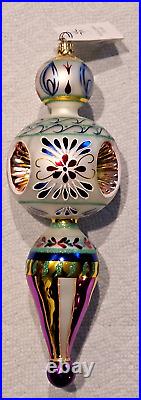 2000 Christopher Radko Glass Christmas Ornament 13 Inch Blue Danube 00-034-00
