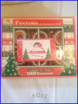 2001 Set Of 6 Glass Fantasia Ornaments By Christopher RADKO Rare Guilded Age