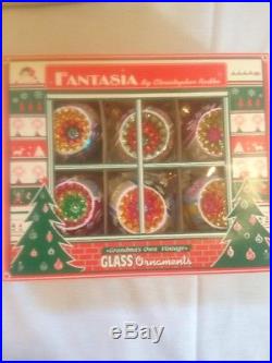 2001 Set Of 6 Glass Fantasia Ornaments By Christopher RADKO Rare Guilded Age