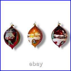 2002 Christopher Radko Fantasia Bedford Falls 5 Ornaments 02-0545-0 Set of 3